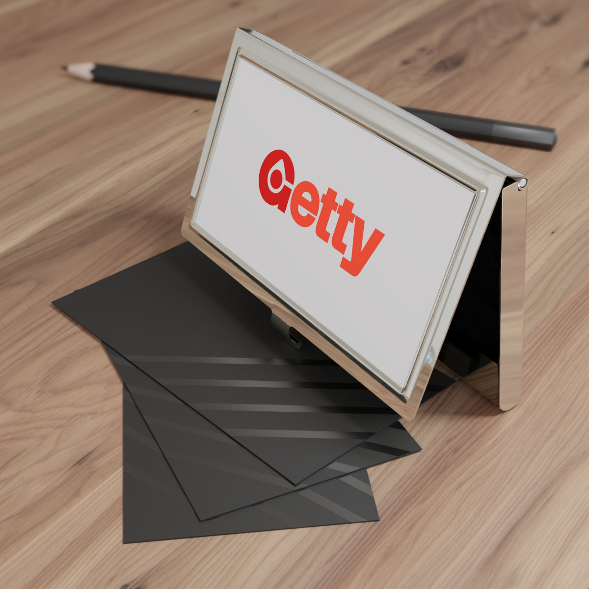 Getty Oil Metal Business Card Holder