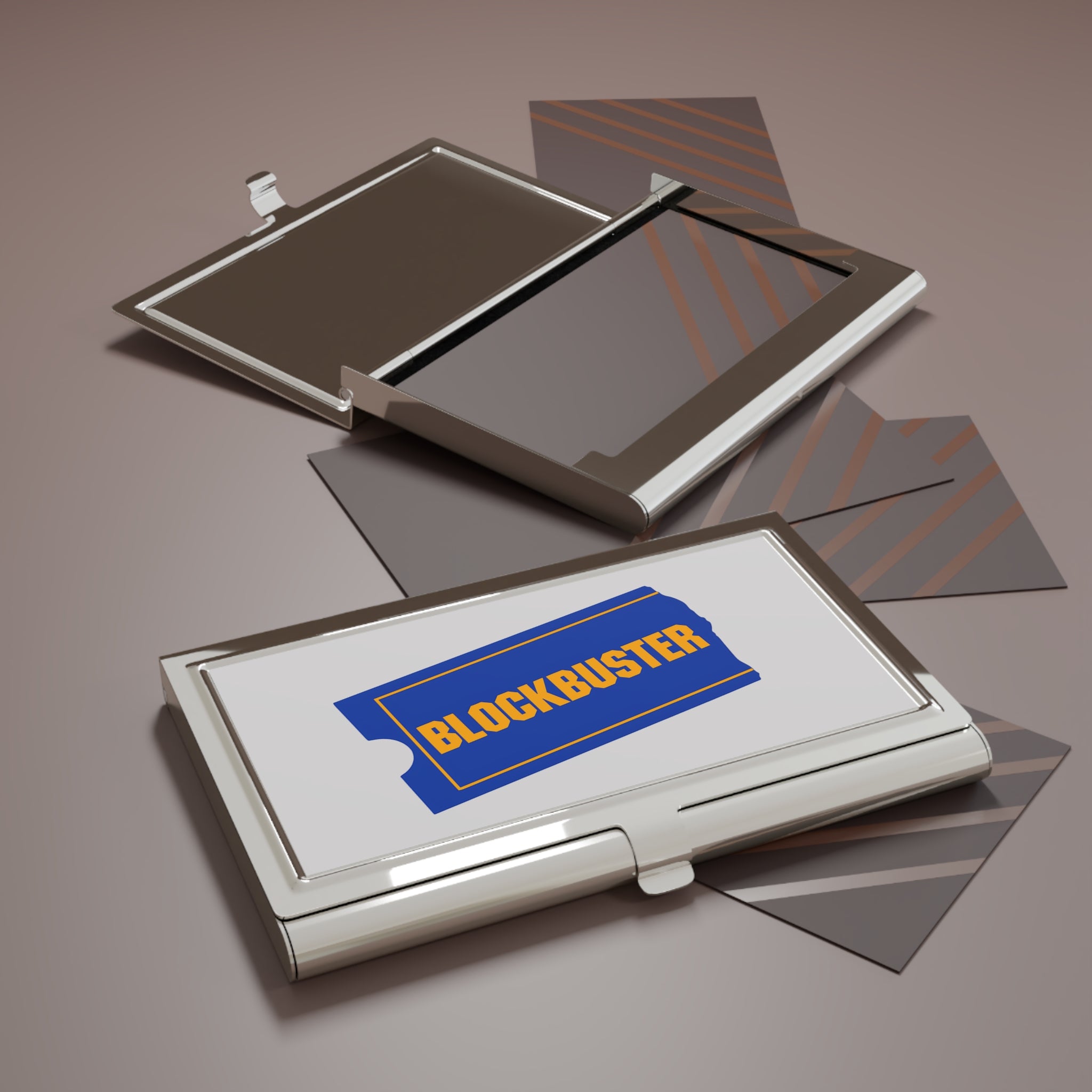 Blockbuster Video Metal Business Card Holder