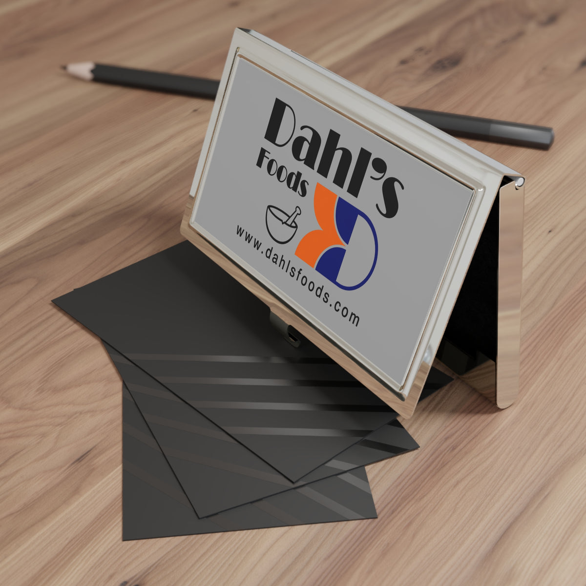 Dahl's Foods Metal Business Card Holder
