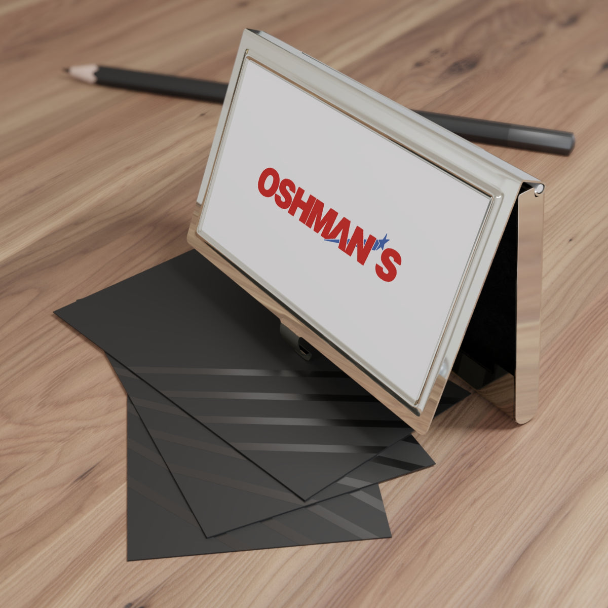 Oshman's Sporting Goods Metal Business Card Holder