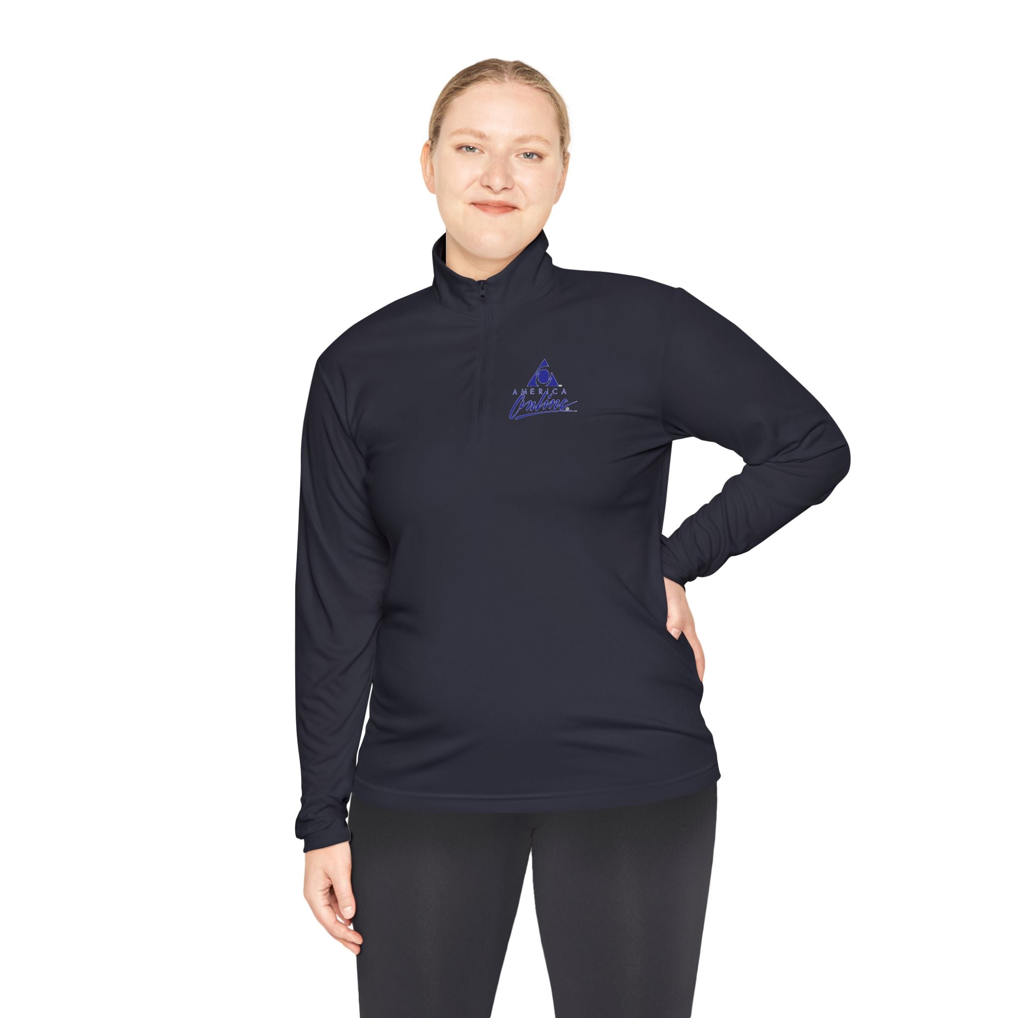 America Online (AOL) Unisex Quarter Zip Pullover