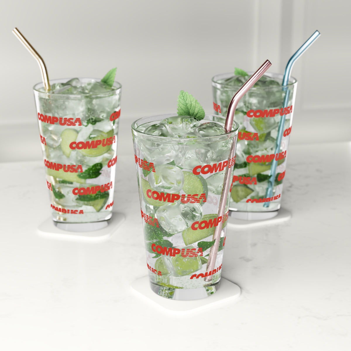 CompUSA 16oz Pint Glass