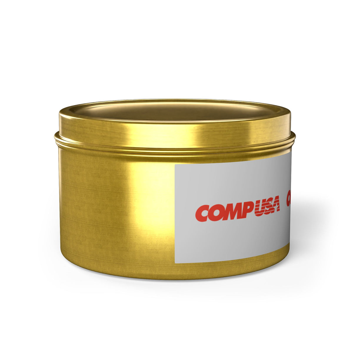 CompUSA Tin Candle