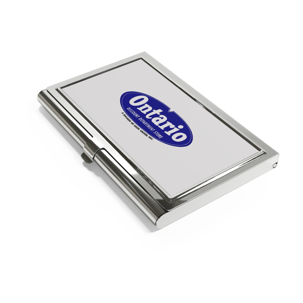 Ontario Discount Department Store Metal Business Card Holder