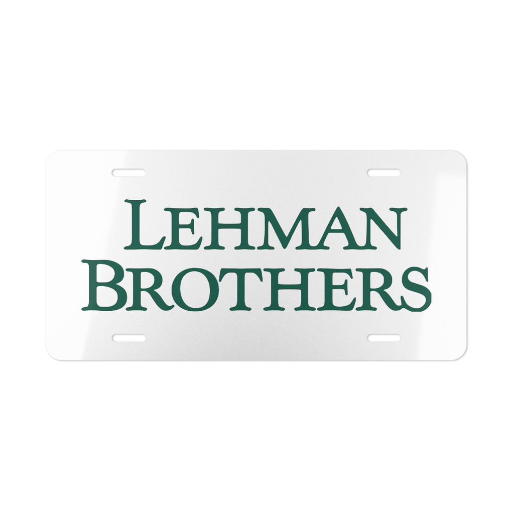 Lehman Brothers Vanity License Plate