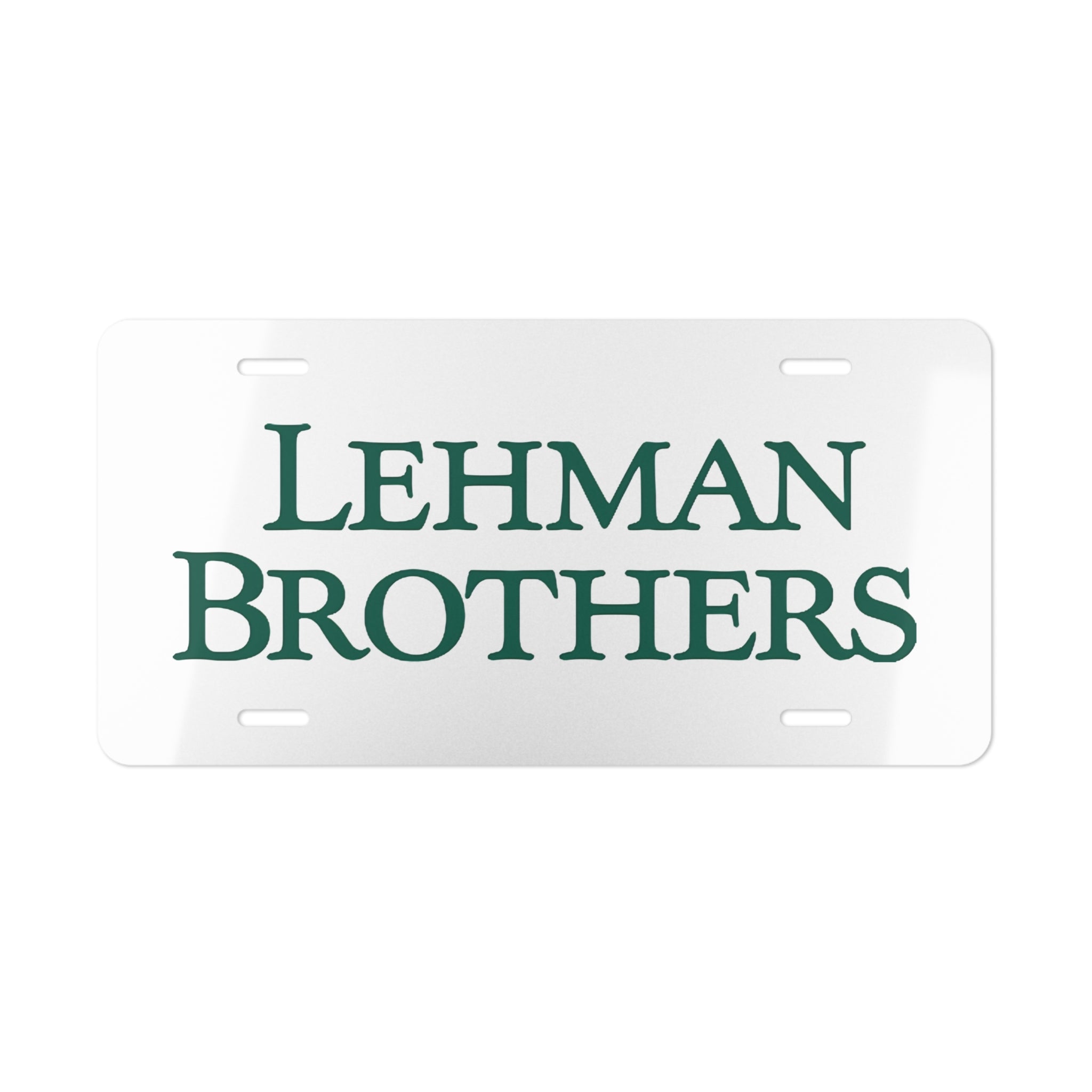 Lehman Brothers Vanity License Plate