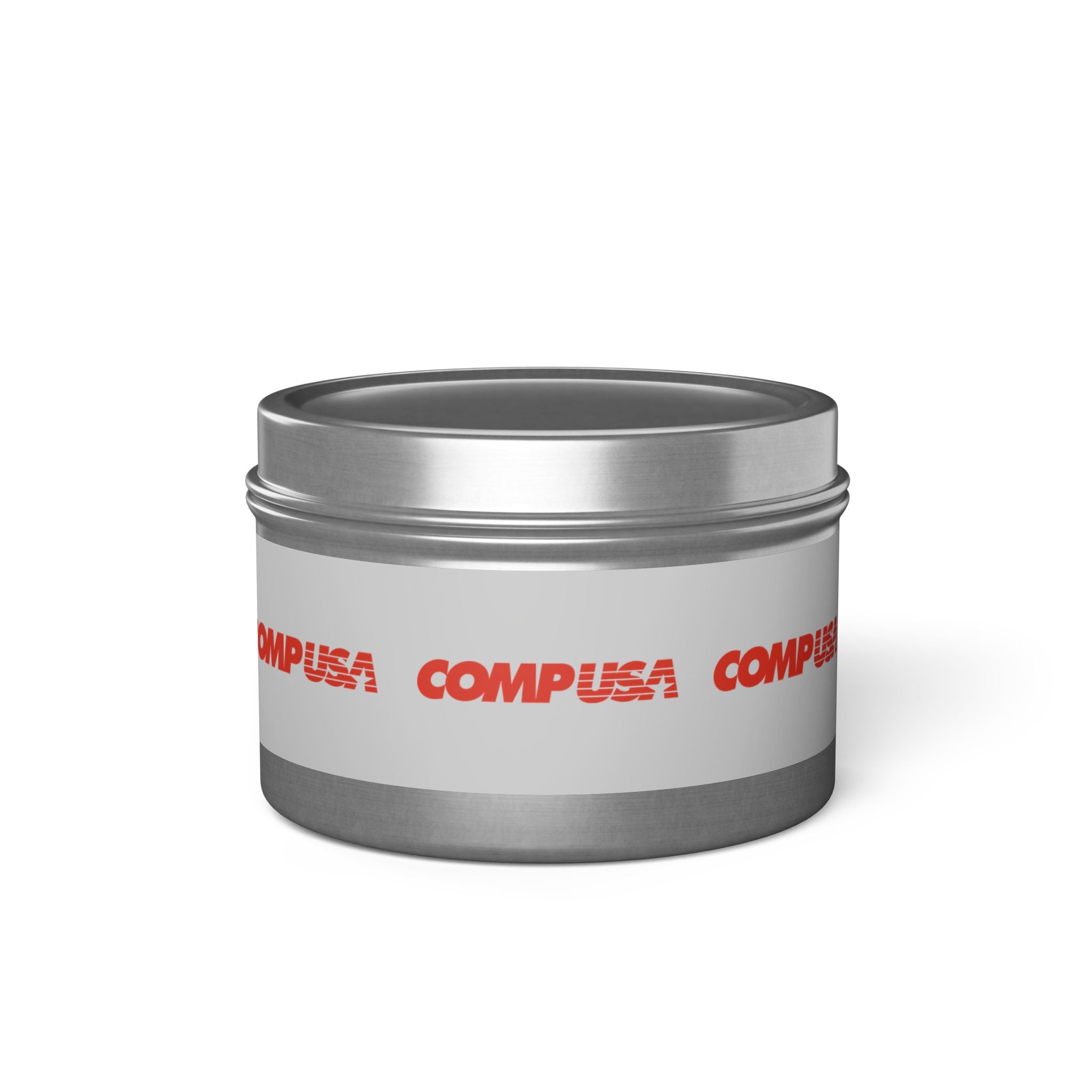 CompUSA Tin Candle
