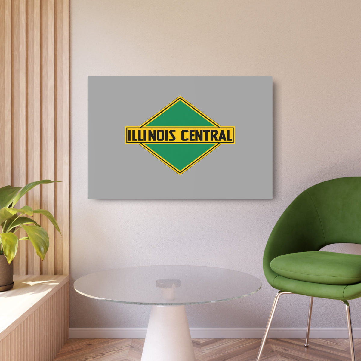 Illinois Central Railroad Metal Sign