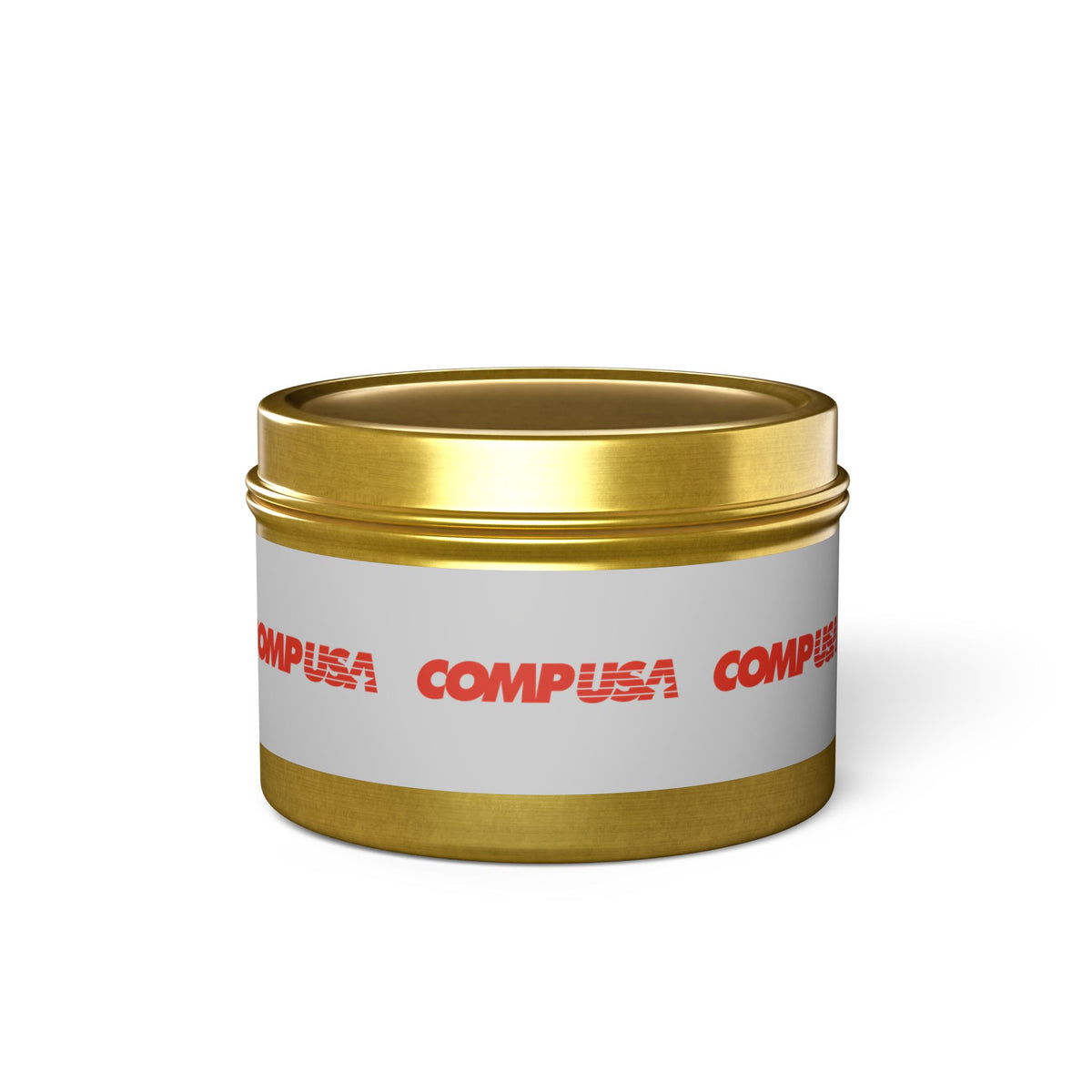 CompUSA Tin Candle