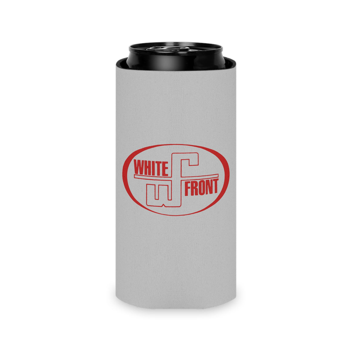 White Front Can Cooler
