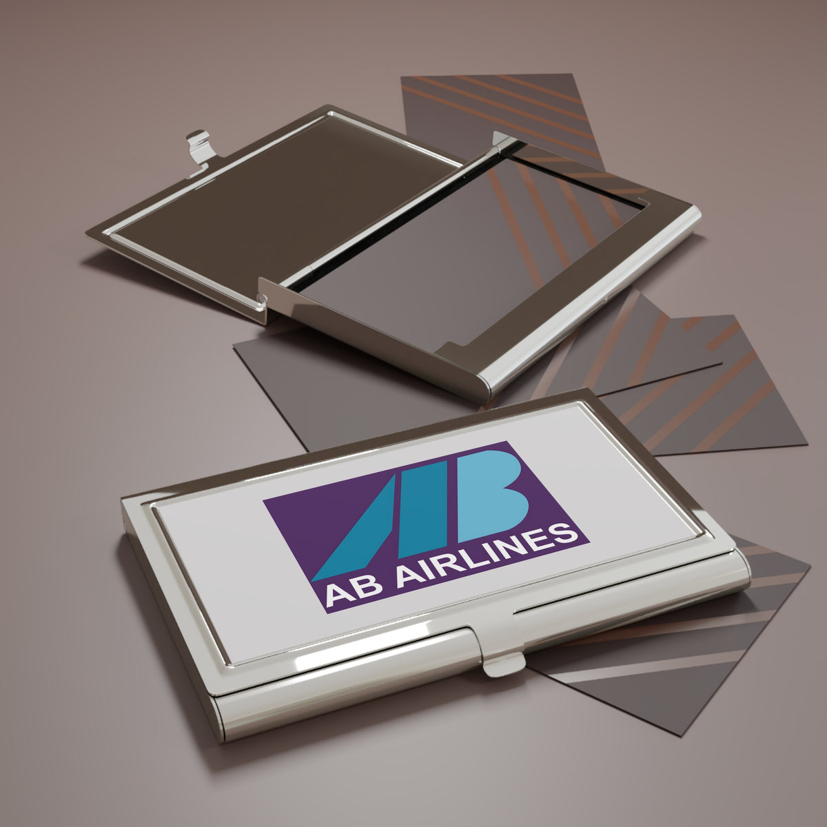 AB Airlines Metal Business Card Holder