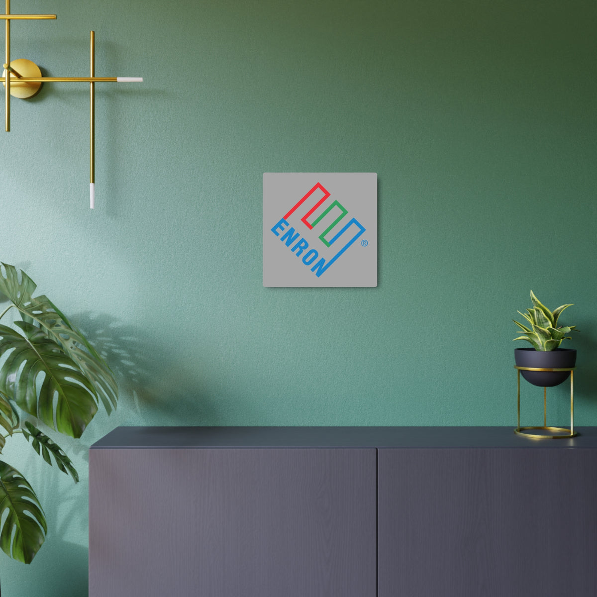 Enron Square Metal Sign