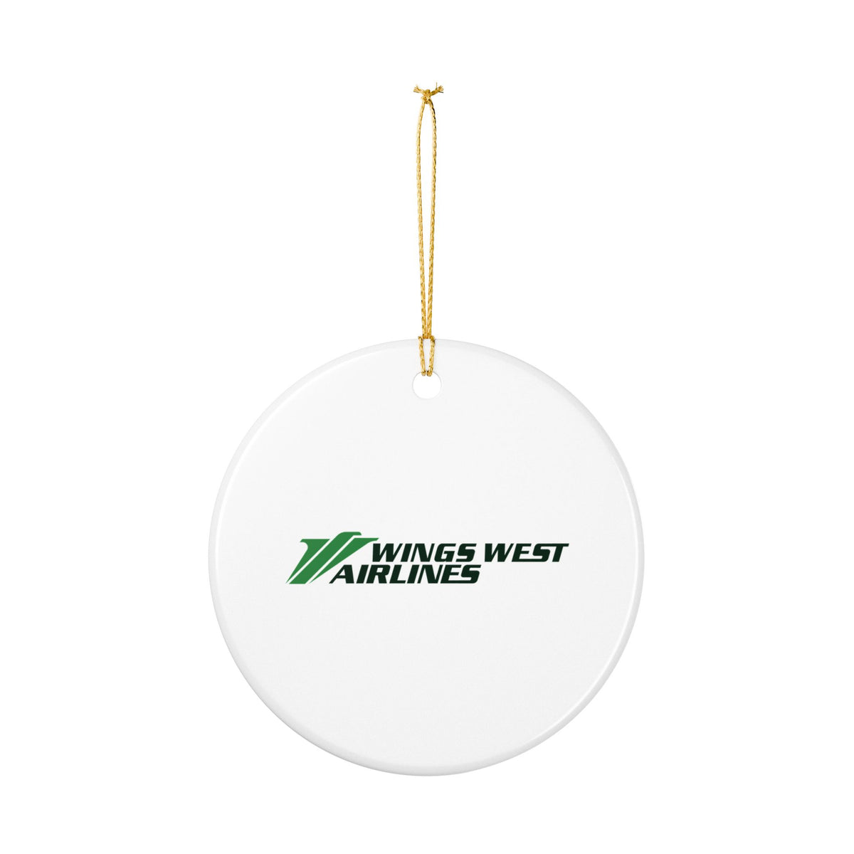 Wings West Airlines Ceramic Ornament