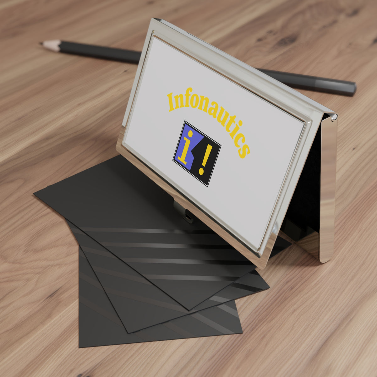 Infonautics Metal Business Card Holder