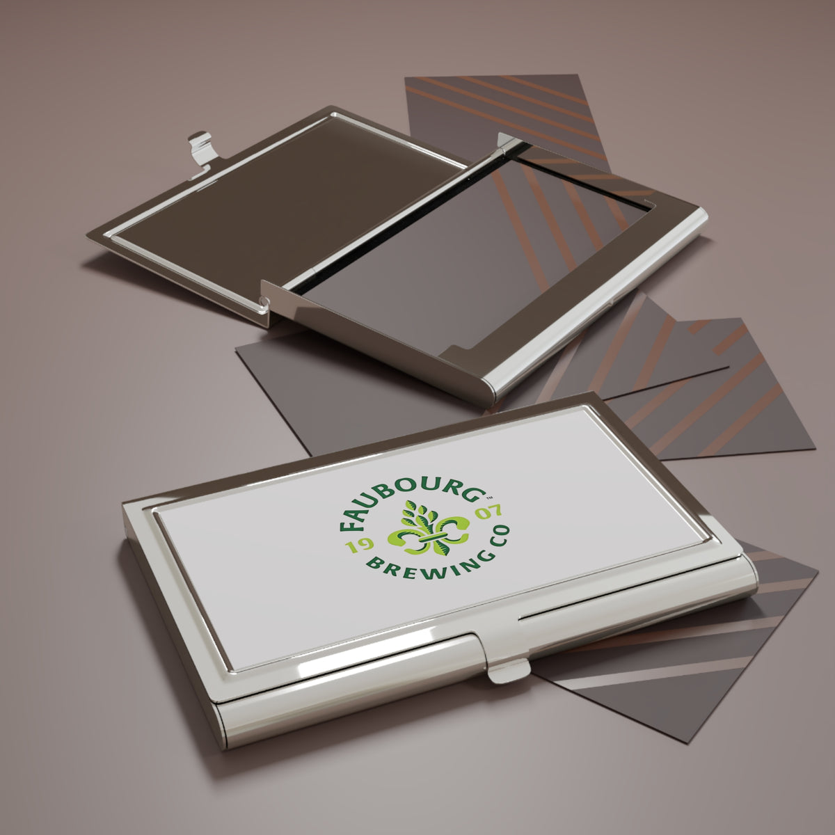 Faubourg Brewing Metal Business Card Holder