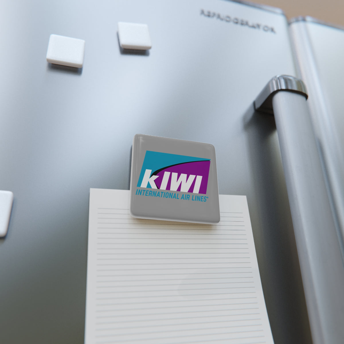 Kiwi International Air Lines Square Porcelain Fridge Magnet