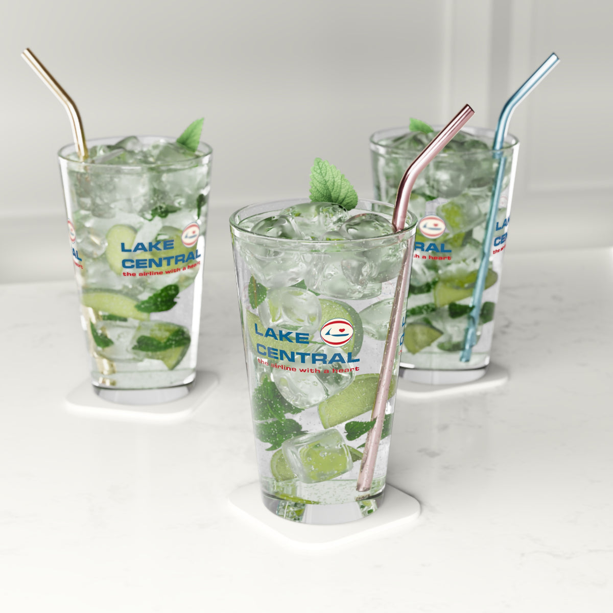 Lake Central Airlines 16oz Pint Glass