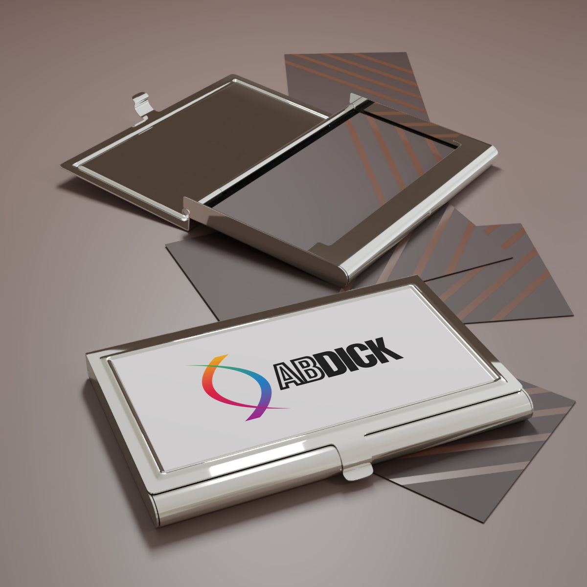 A. B. Dick Company Metal Business Card Holder
