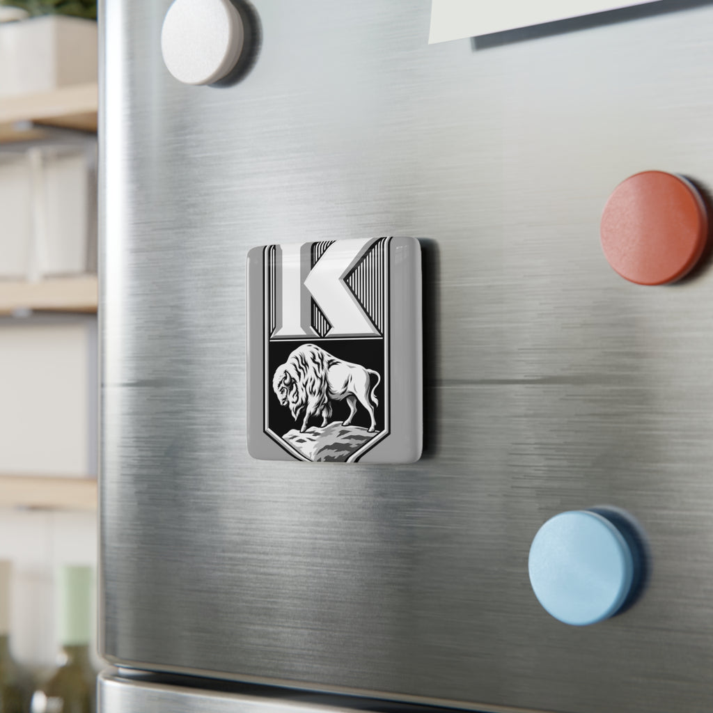 Kaiser Motors Square Porcelain Fridge Magnet