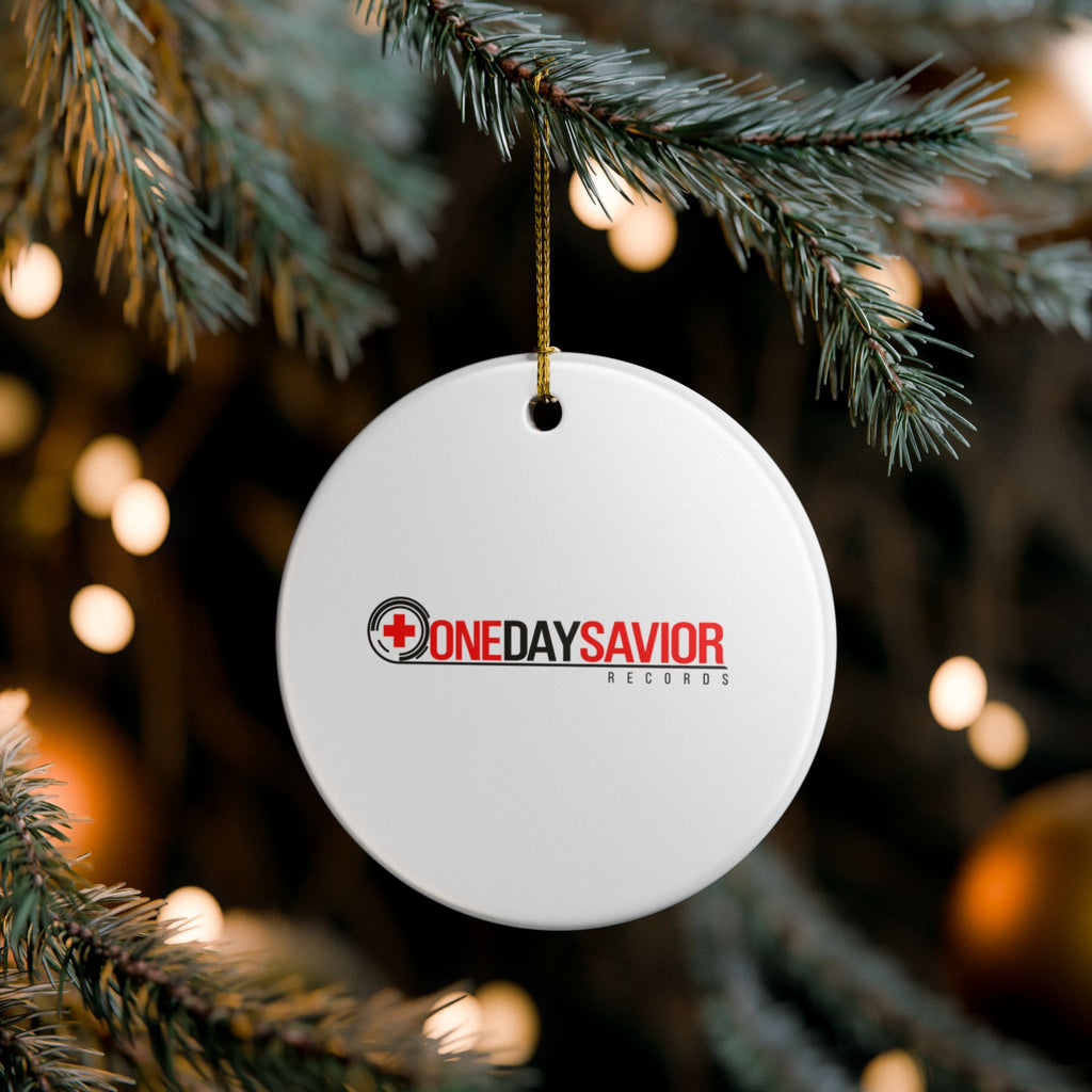 One Day Savior Recordings Ceramic Ornament