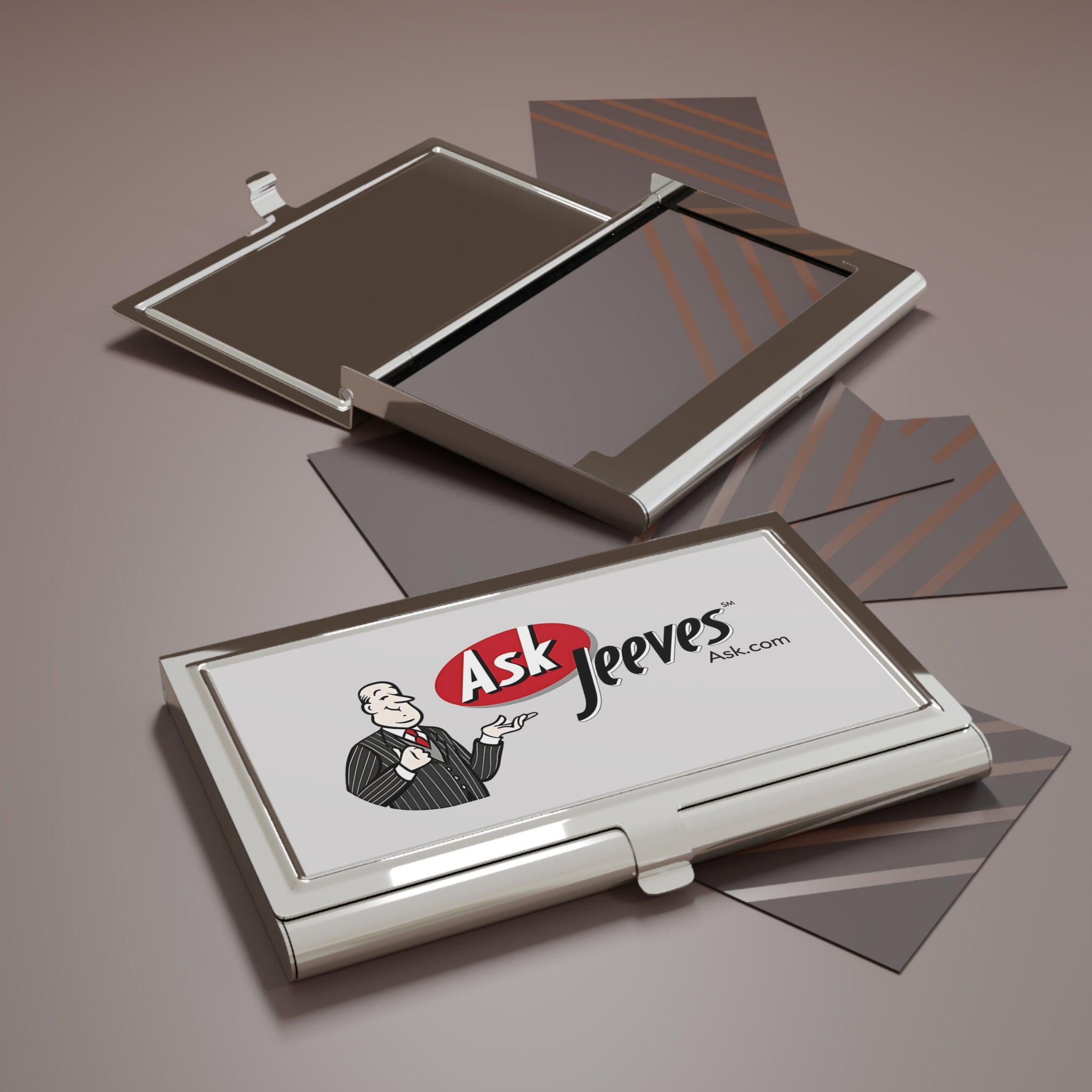 Ask Jeeves Metal Business Card Holder