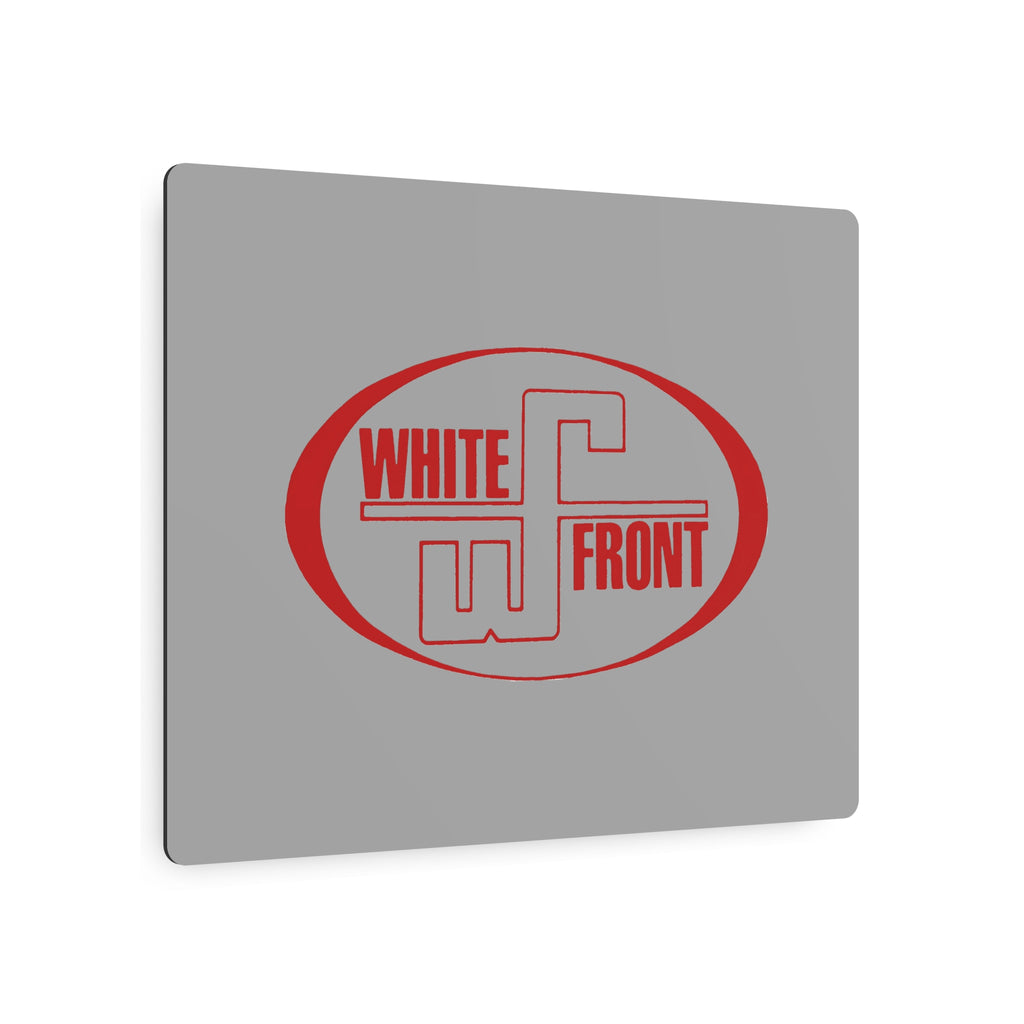White Front Metal Sign