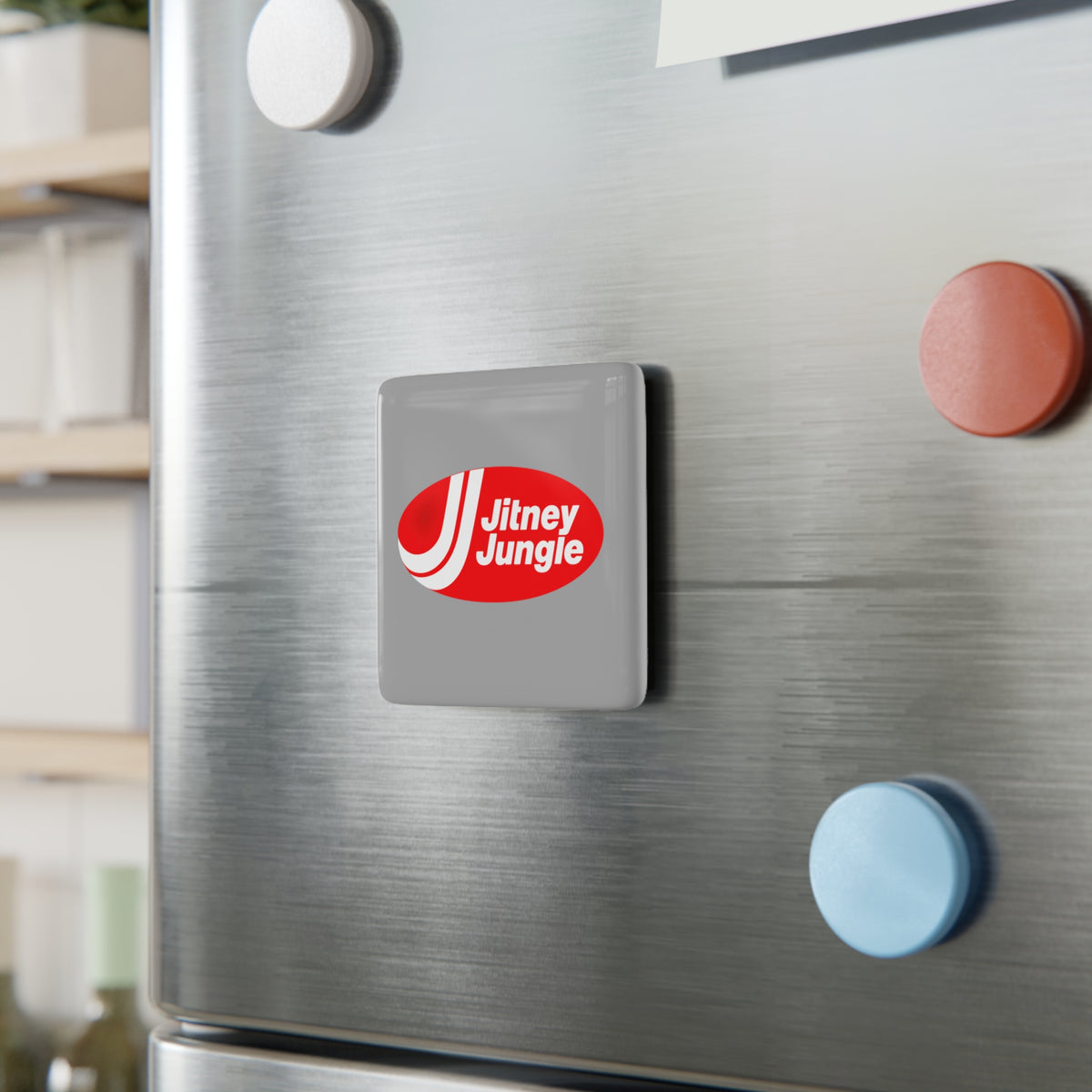 Jitney Jungle Square Porcelain Fridge Magnet
