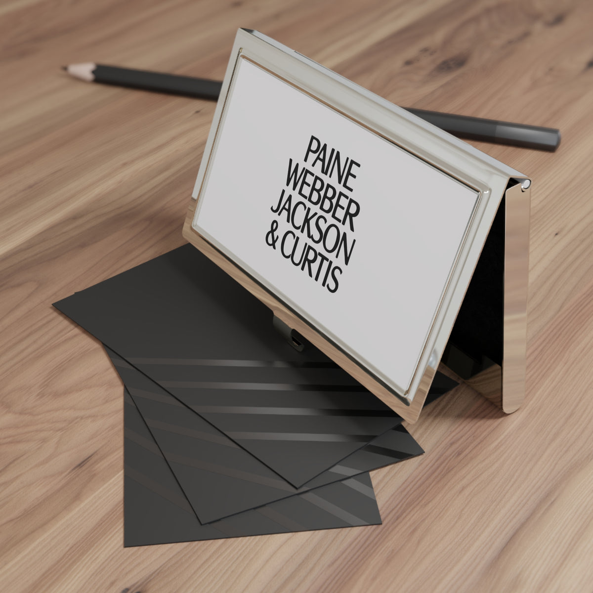 Paine Webber Jackson & Curtis Metal Business Card Holder