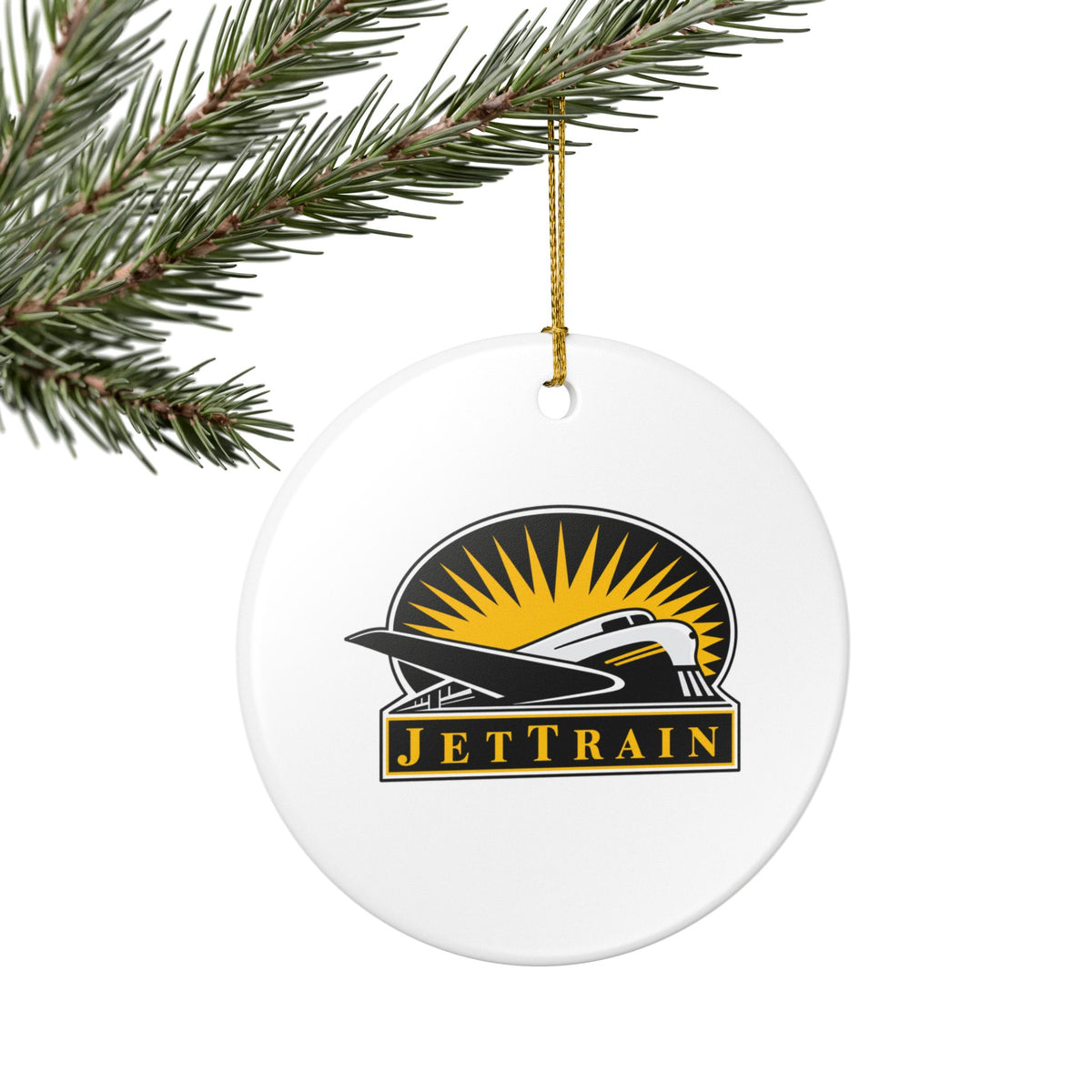 Bombardier JetTrain Ceramic Ornament