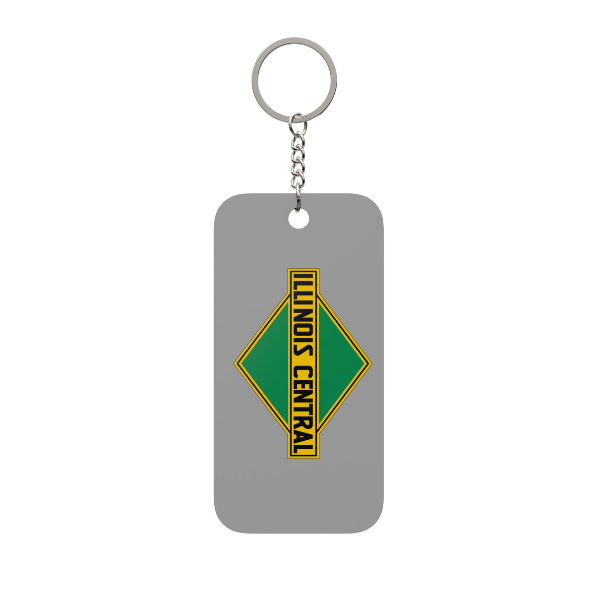 Illinois Central Railroad Double-Sided Keychain Charm