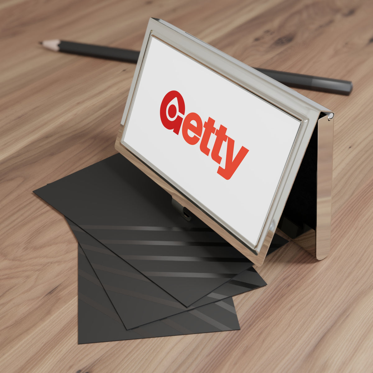 Getty Oil Metal Business Card Holder