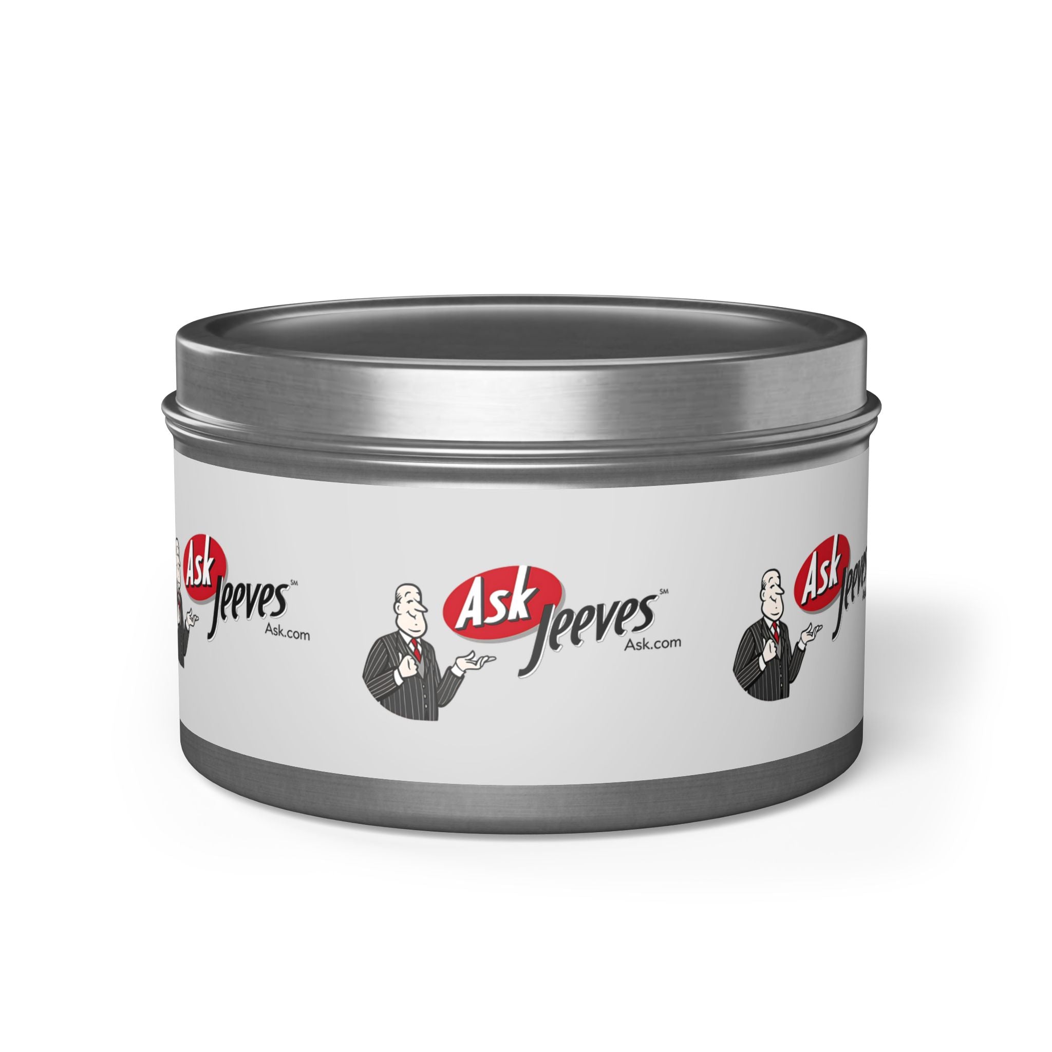 Ask Jeeves Template Tin Candle