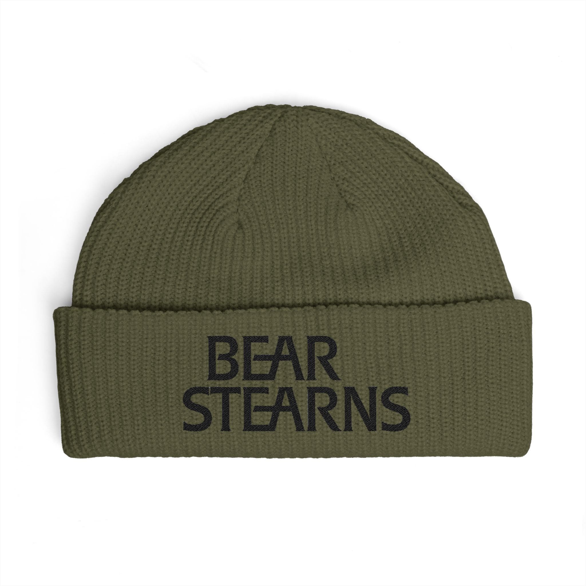 Bear Stearns Cuff Beanie – Embroidered Fold-Over Knit Hat