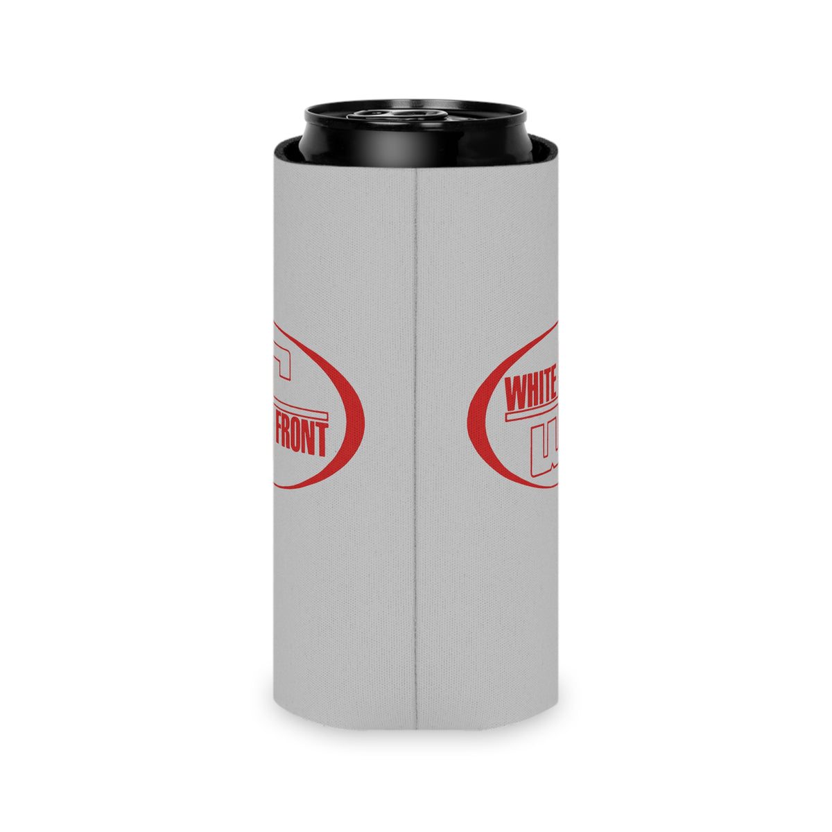 White Front Can Cooler