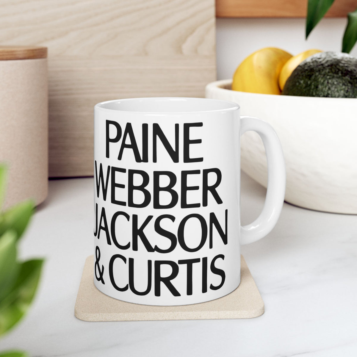 Paine Webber Jackson & Curtis Ceramic Coffee Mug