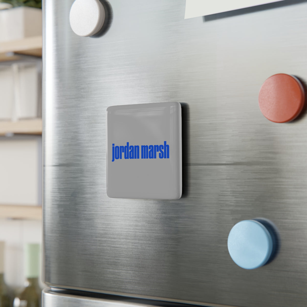 Jordan Marsh Square Porcelain Fridge Magnet