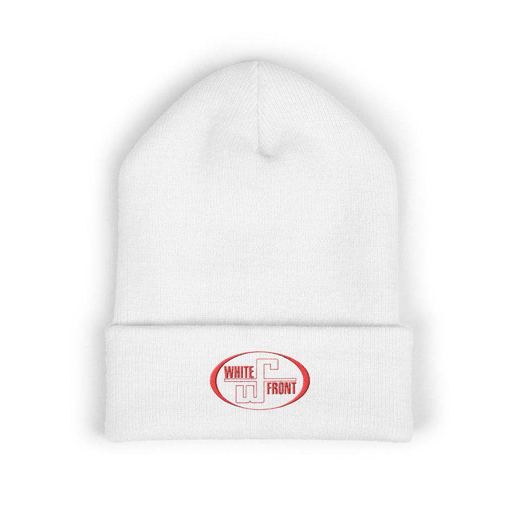White Front Cuffed Beanie