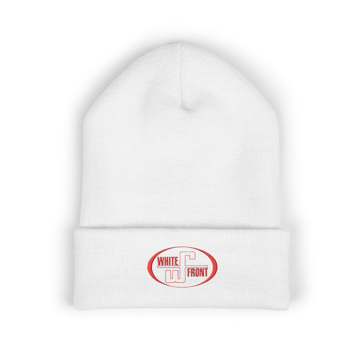 White Front Cuffed Beanie