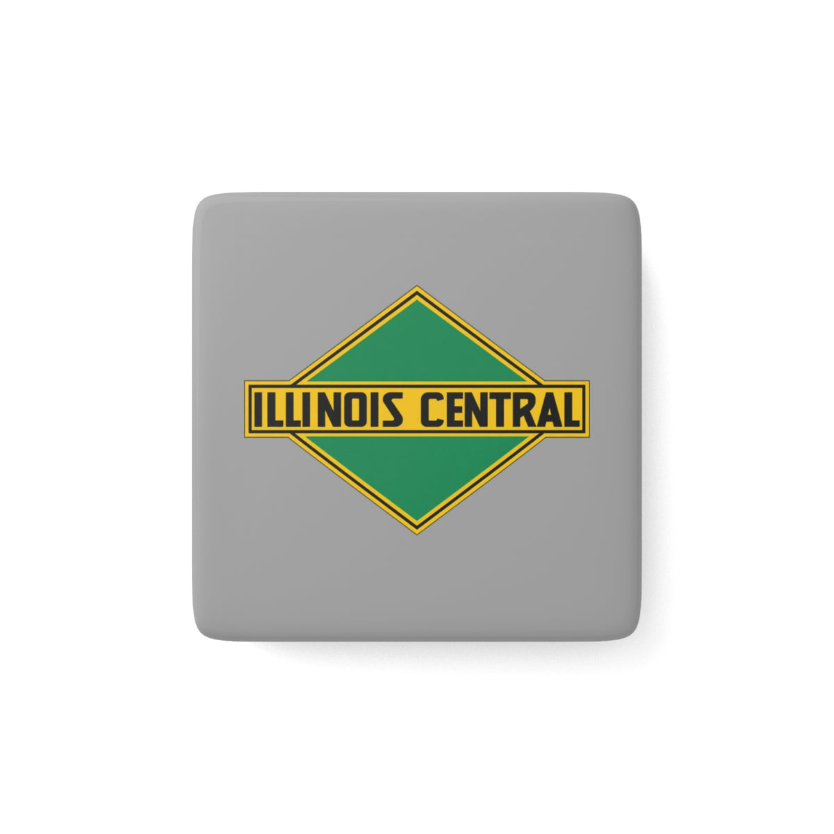 Illinois Central Railroad Square Porcelain Fridge Magnet