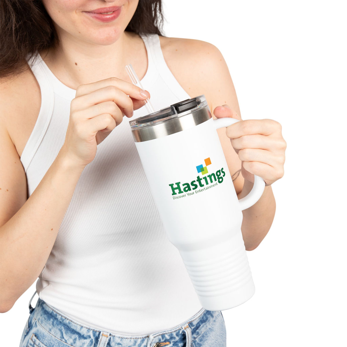 Hastings Entertainment 40oz Insulated Travel Mug Stainless Tumbler