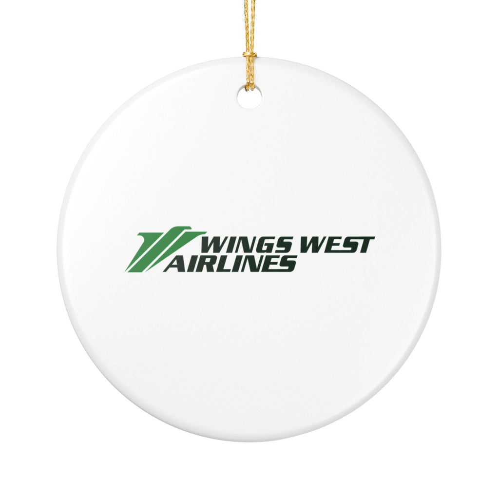 Wings West Airlines Ceramic Ornament
