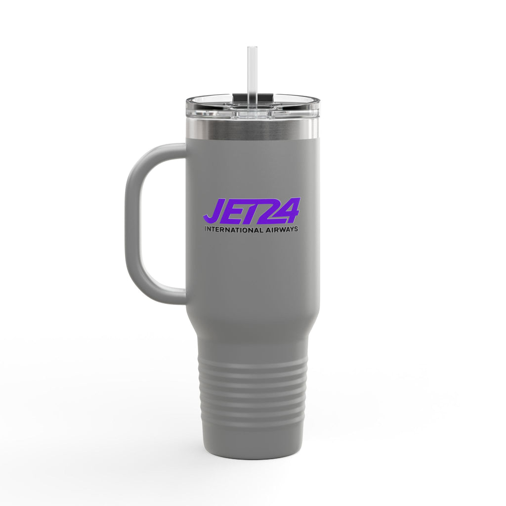 Jet 24 International Airways 40oz Insulated Travel Mug Stainless Tumbler