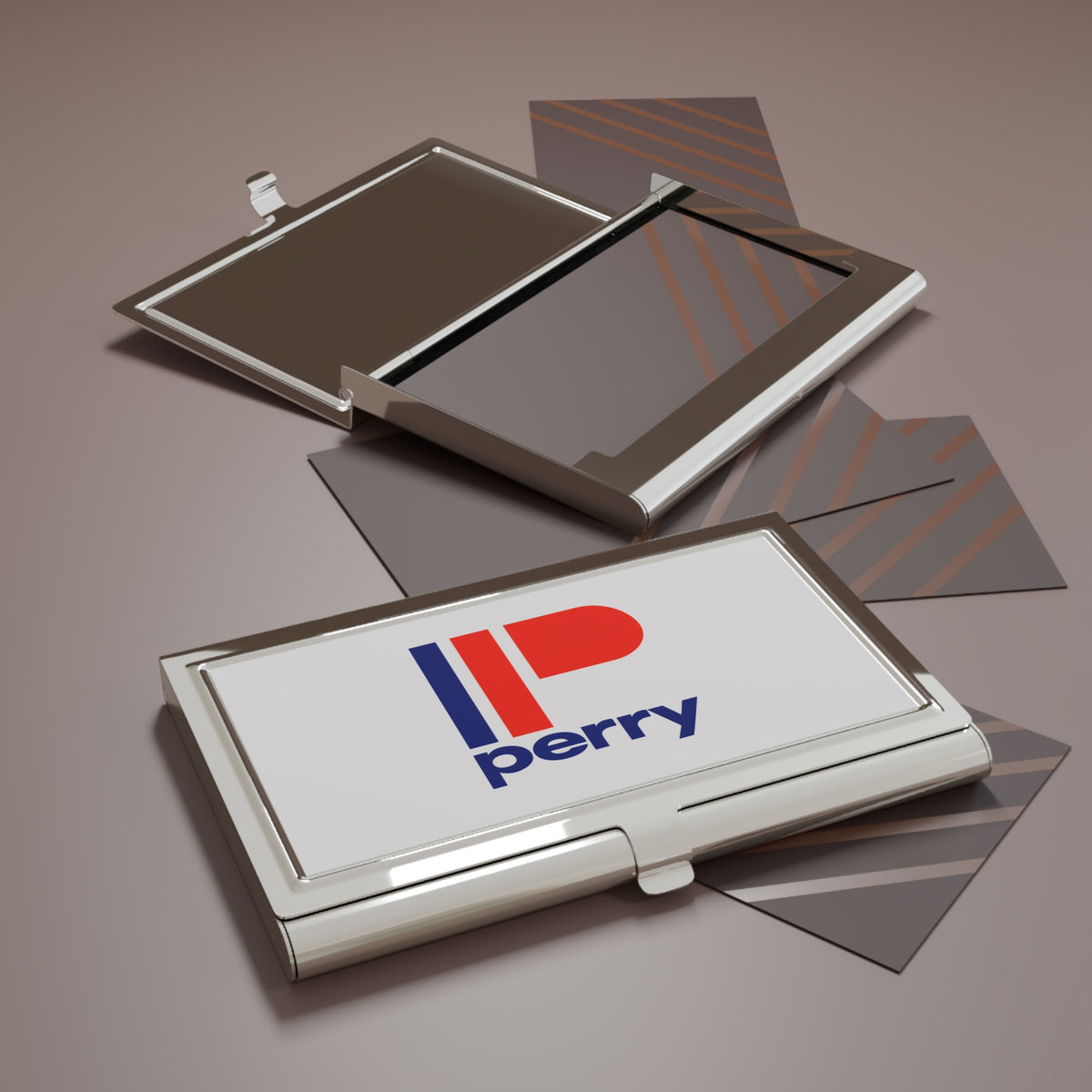 Perry Drug Stores Metal Business Card Holder