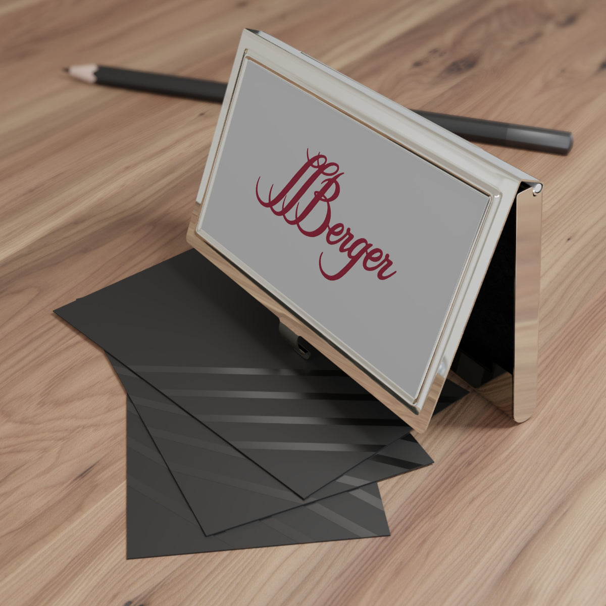 L. L. Berger Metal Business Card Holder