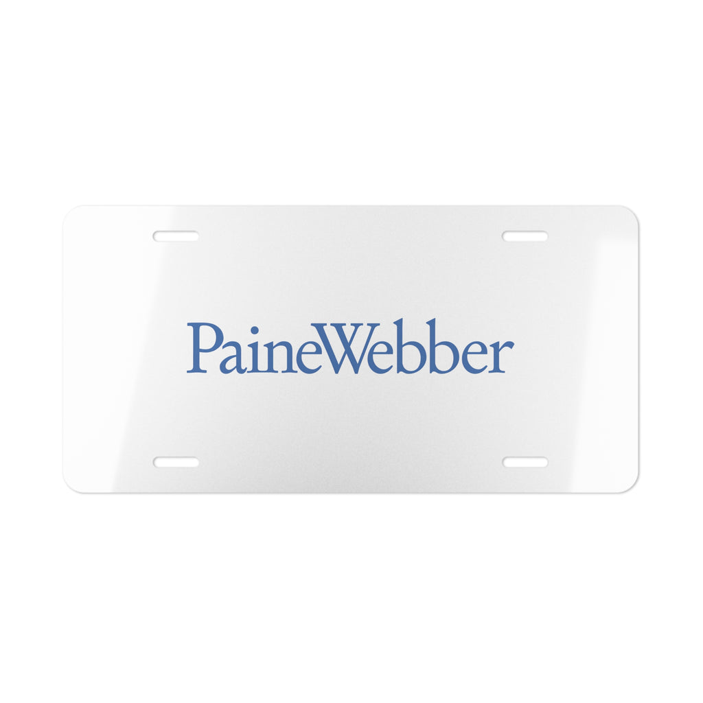 PaineWebber Vanity License Plate