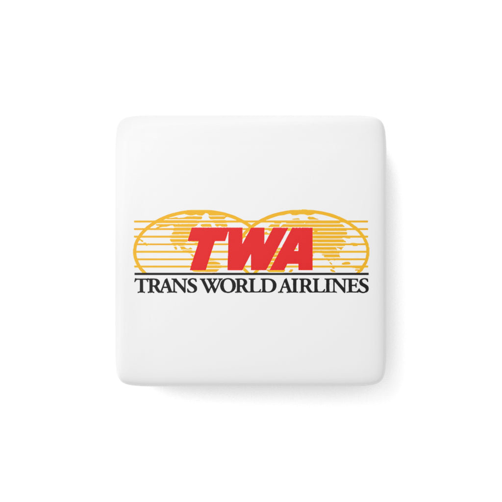 Trans World Airlines (TWA) Square Porcelain Fridge Magnet