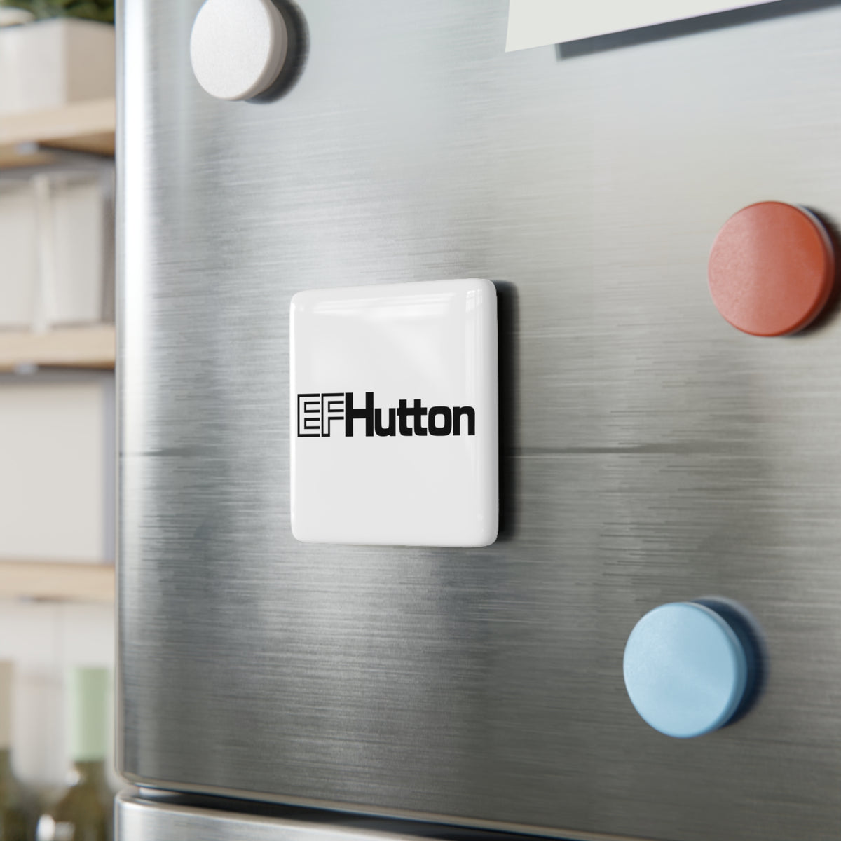 E. F. Hutton Square Porcelain Fridge Magnet