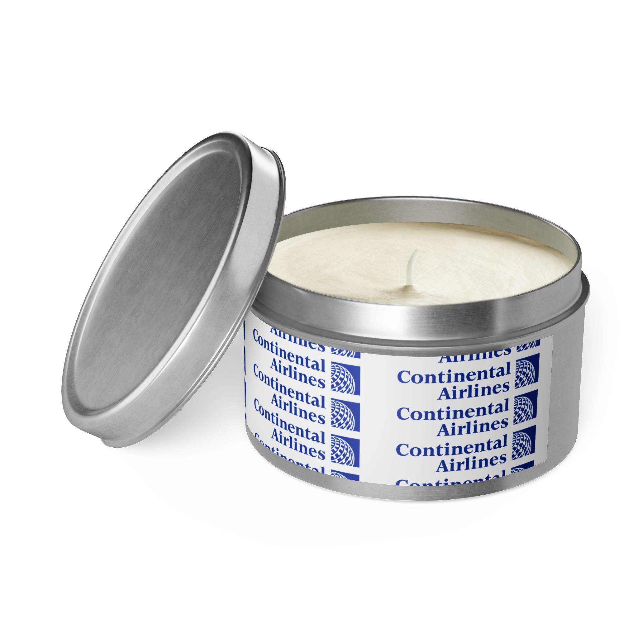 Continental Airlines Tin Candle