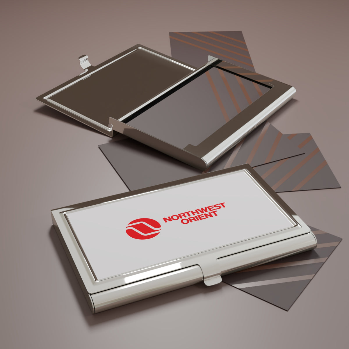 Northwest Orient Airlines Metal Business Card Holder