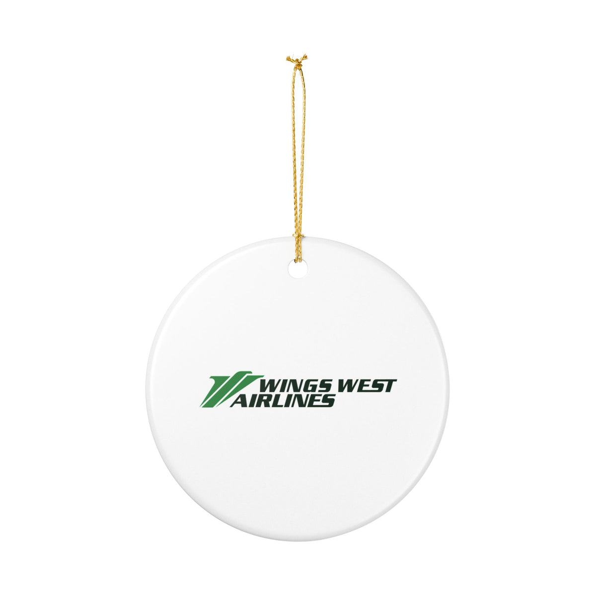 Wings West Airlines Ceramic Ornament